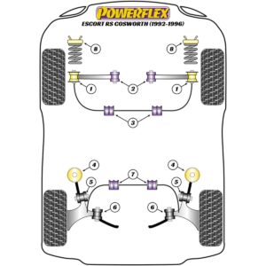 Powerflex Front Top Shock Absorber Mount PFF19-199BLK For Ford Escort RS Cosworth (1992-1996)