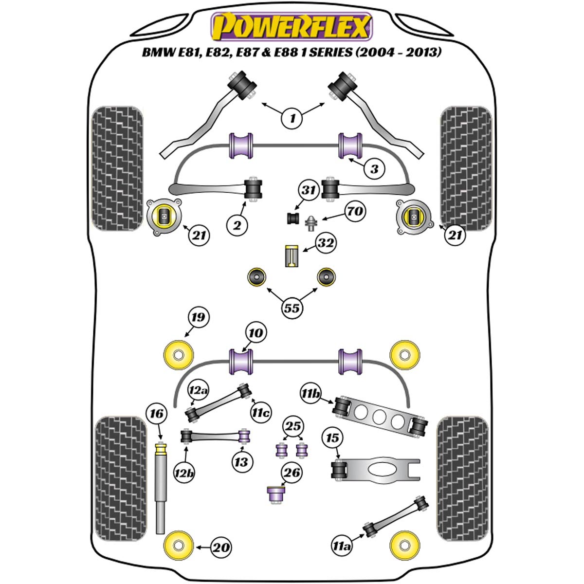 Powerflex Transmission Mounting Bush (Motorsport) PFF5-4655BLK For BMW 1 Series E81, E82, E87 & E88 (2004 - 2013)