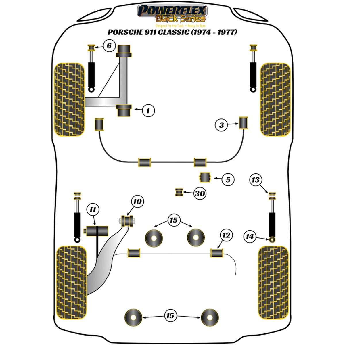 Powerflex Engine/Transmission Carrier Bush PFR57-415 For Porsche 911 Classic (1974-1977)