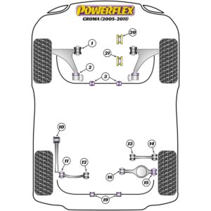 Powerflex Front Lower Wishbone Rear Bush PFF80-1202 For Fiat Croma (2005 - 2011)