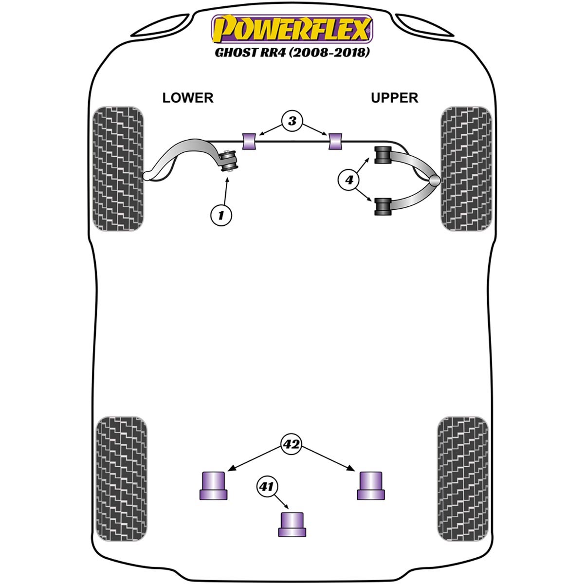 Powerflex Rear Diff Rear Mounting Bush PFR5-6031BLK For Rolls-Royce Ghost RR4 (2008 - 2018 )