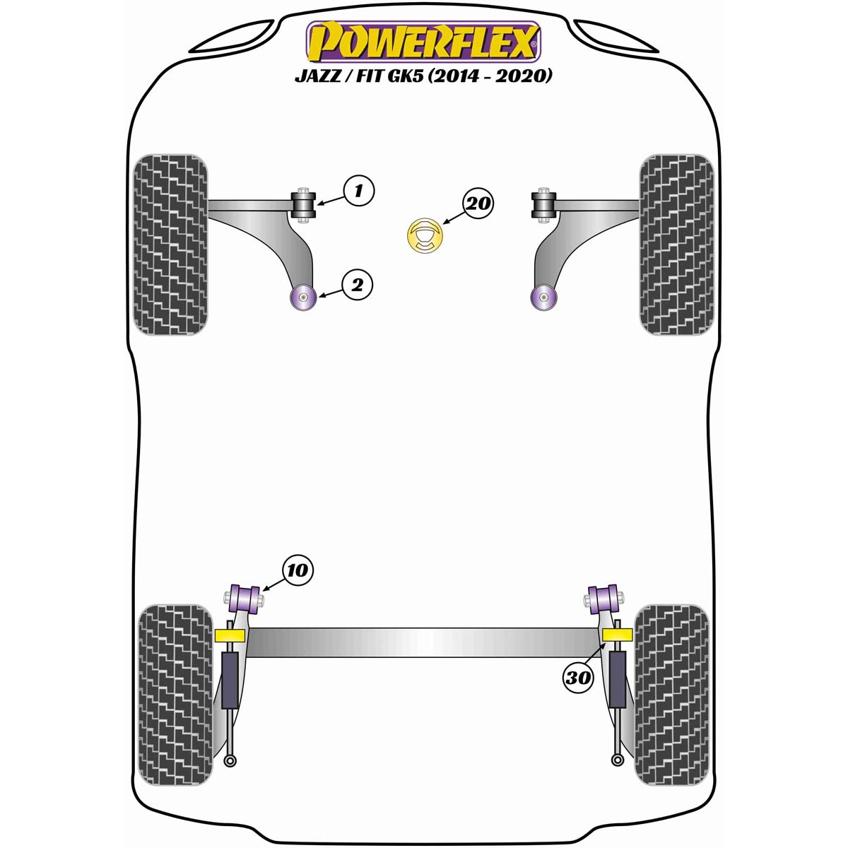 Powerflex PowerAlign Camber Bolt Kit (14mm) PFA100-14 For Honda  Jazz / Fit GK5 (2014 - 2020)