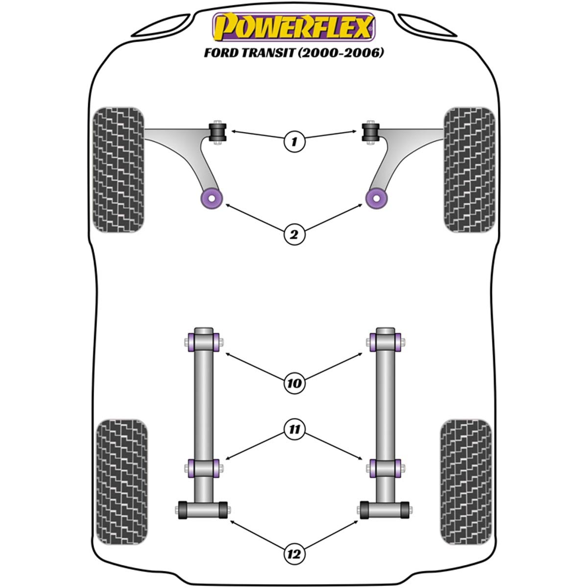 Powerflex Rear Leaf Spring Front Bush PFR19-4010 For Ford Transit (2000 - 2006)