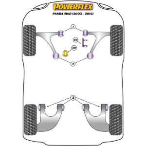 Powerflex PowerAlign Camber Bolt Kit (10mm) PFA100-10 For Fiat Panda Gen 2 169 4WD (2003-2012)