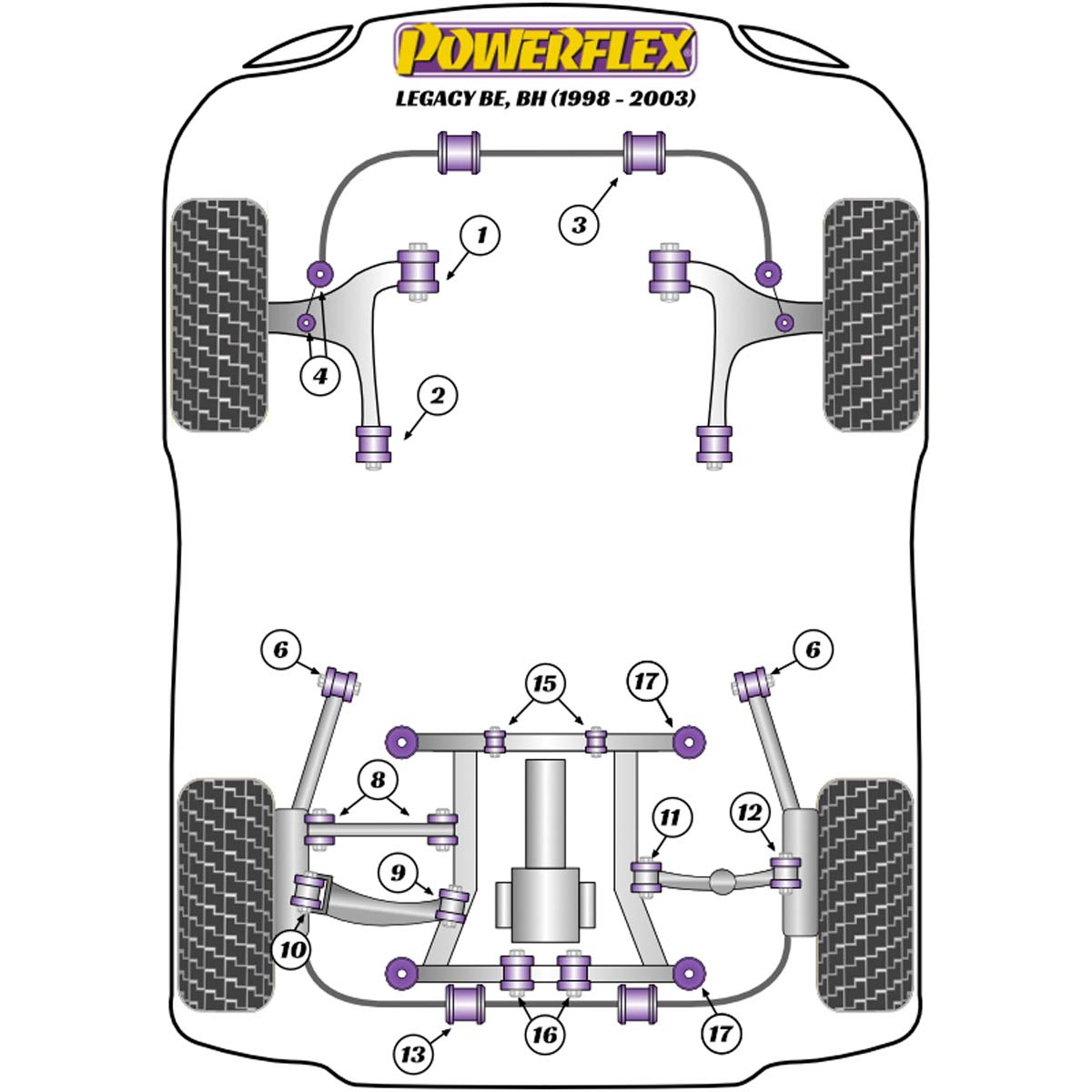 Powerflex Exhaust Mount EXH009 For Subaru Legacy BE, BH (1998 - 2003)