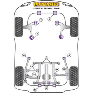 Powerflex Rear Anti Roll Bar To Chassis Bush 20mm PFR69-305-20 For Subaru Legacy BL, BP (2003 - 2009)