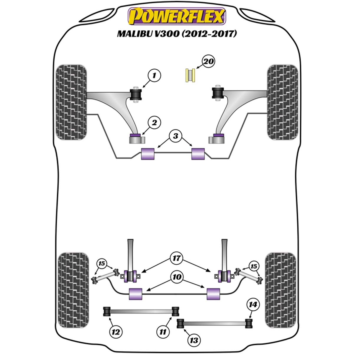 Powerflex Rear Toe Link Arm Bush PFR80-1515 For Holden Malibu MK8 V300 (2012 - 2017)