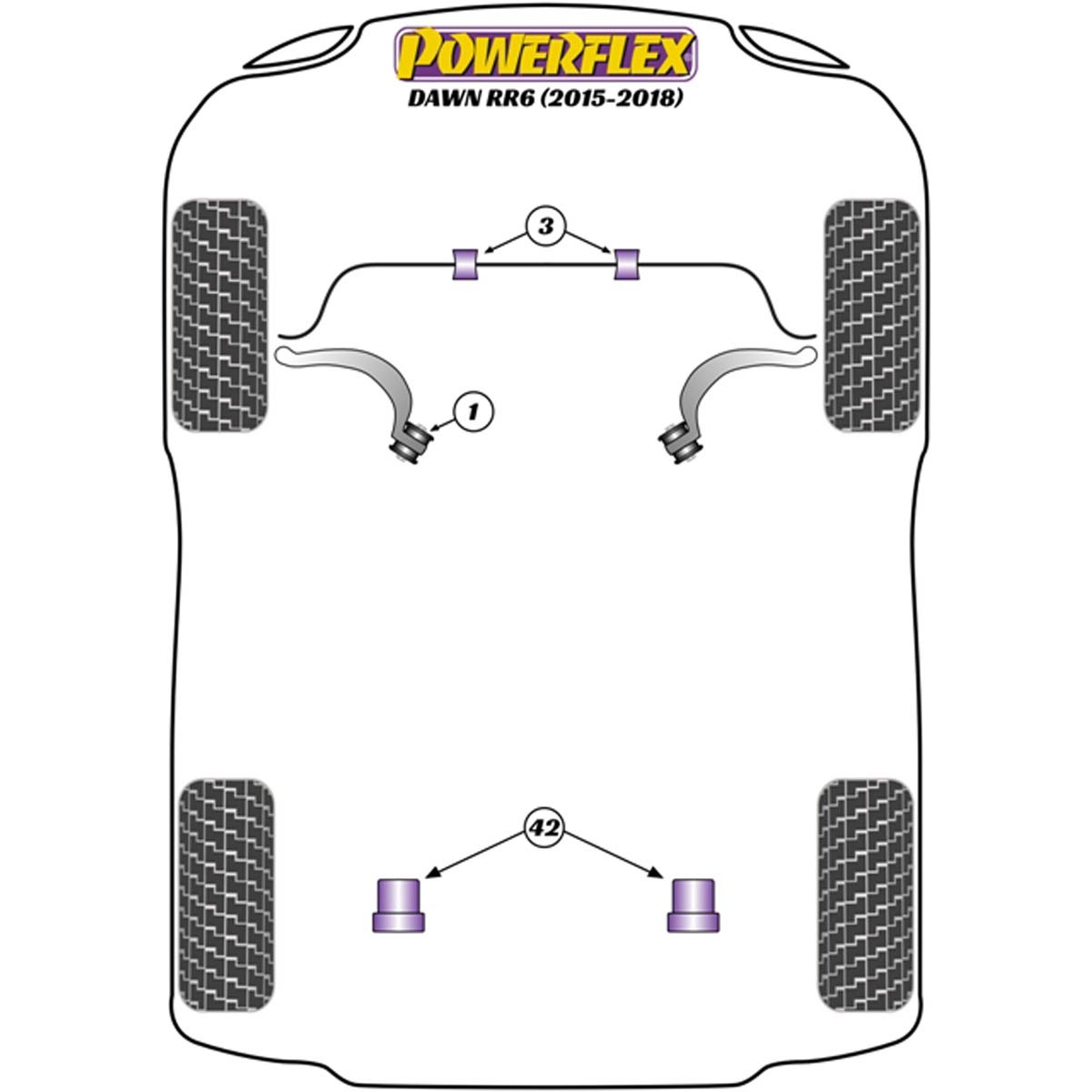 Powerflex Front Anti Roll Bar Mounting Bush PFF5-1404 For Rolls-Royce Dawn RR6 (2015 - 2018)