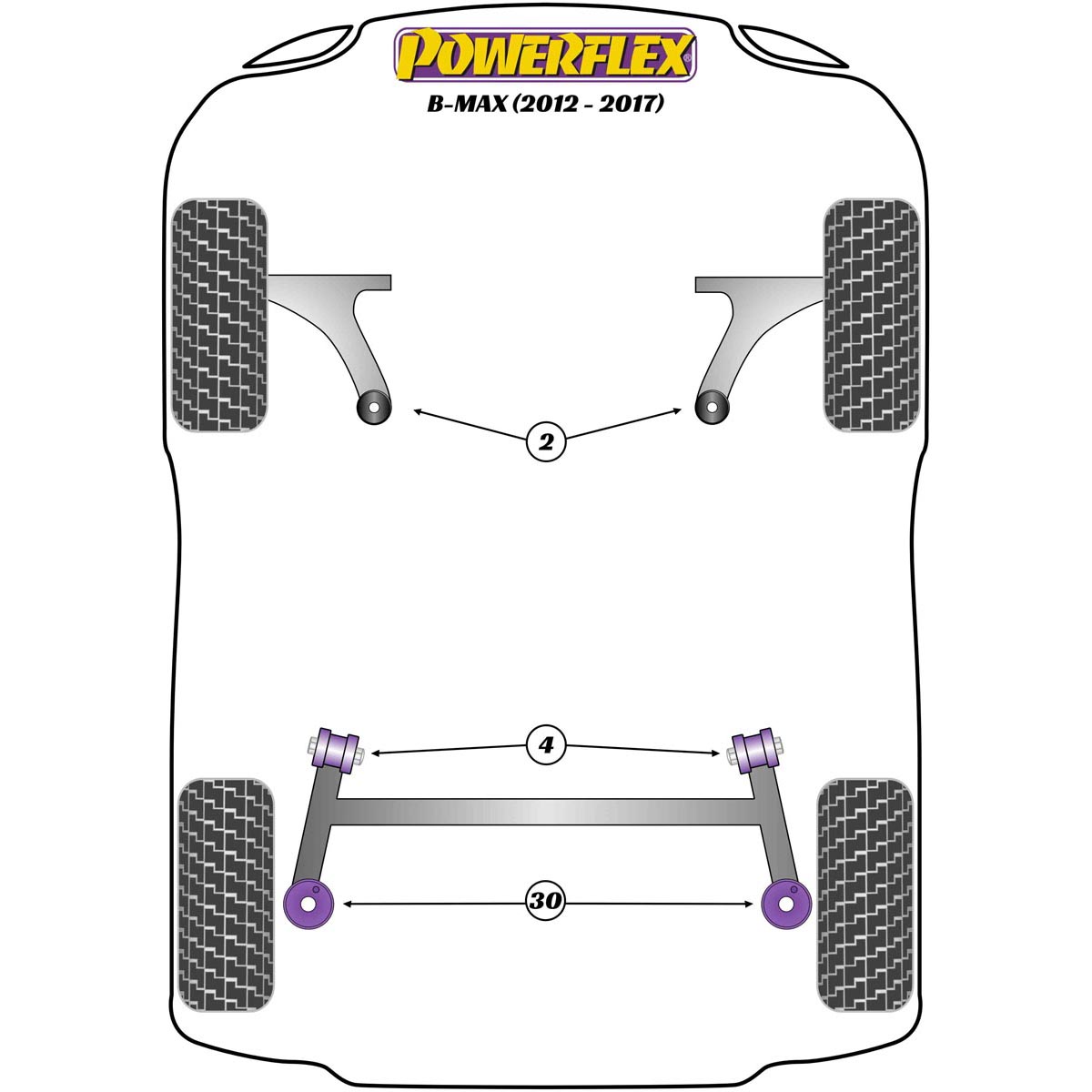 Powerflex Rear Spring Upper Isolator Pad PFR19-2030 For Ford B-Max (2012-2017)