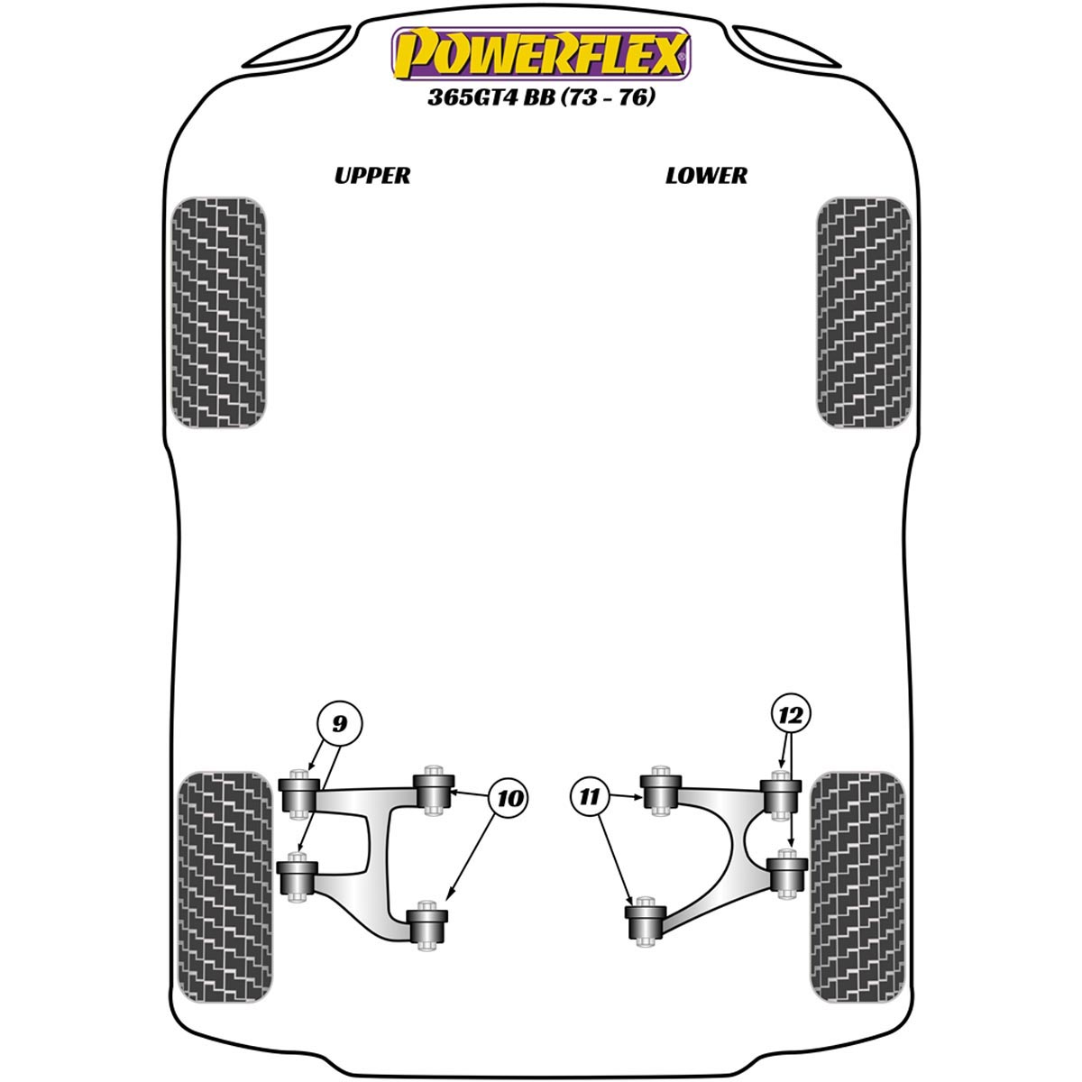 Powerflex Rear Upper Wishbone Outer Bush PF17-200 For Ferrari 365GT4 BB (1973 - 1976)