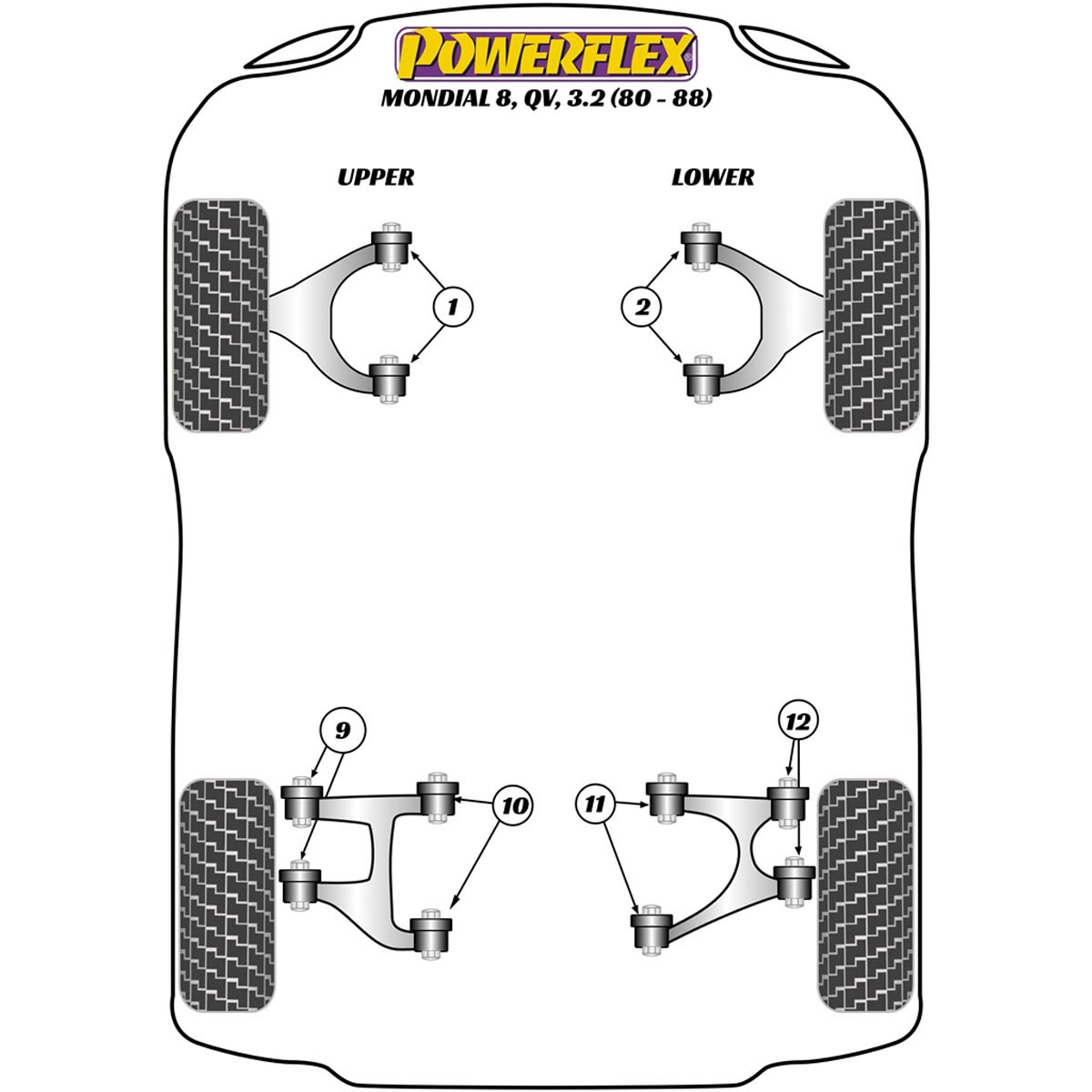 Powerflex Rear Lower Wishbone Outer Bush PF17-200 For Ferrari Mondial 8, Quattrovalvole & 3.2 (1980 - 1988)