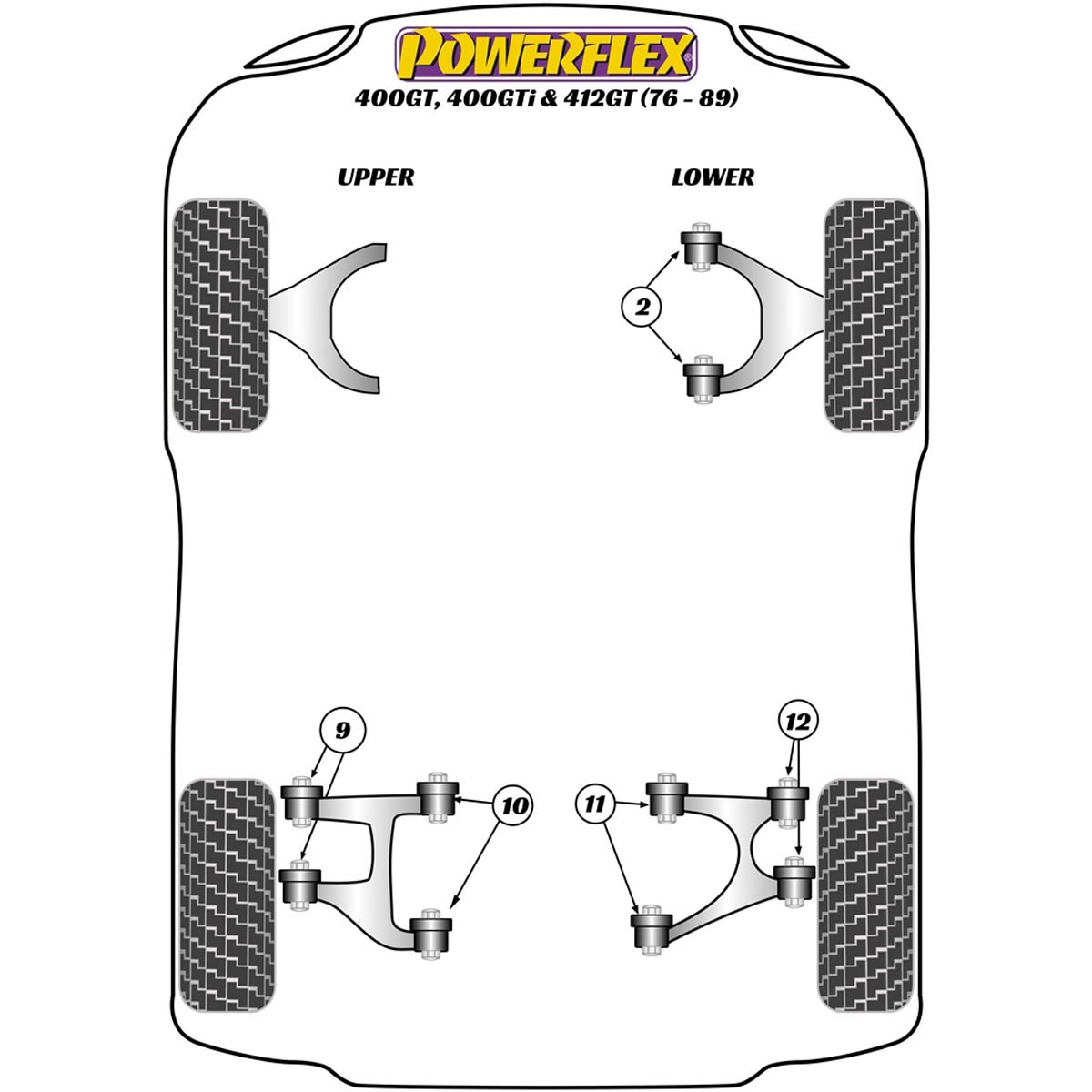 Powerflex Rear Lower Wishbone Outer Bush PF17-200 For Ferrari 400GTi, 412GT (1976 - 1989)