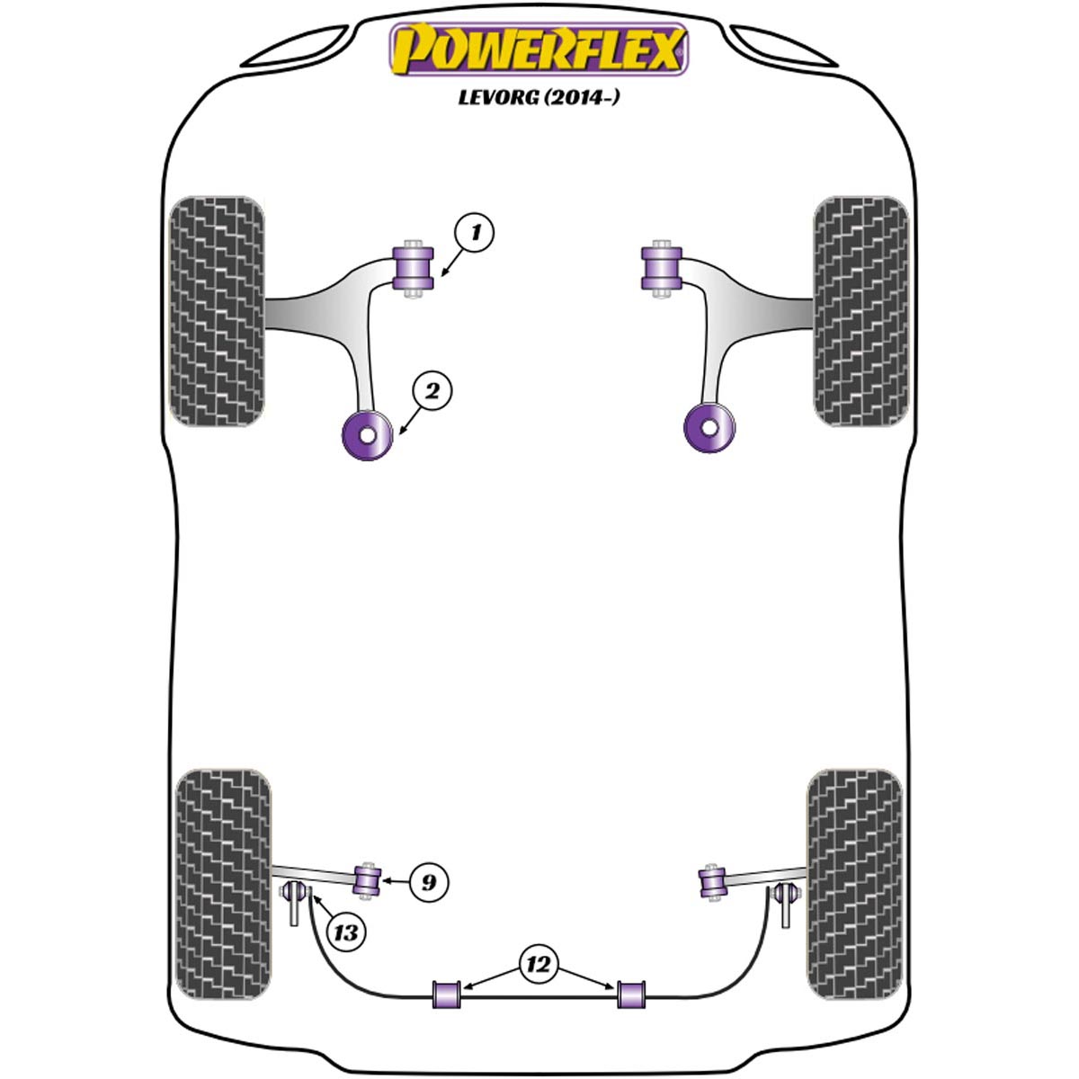 Powerflex Rear Anti Roll Bar Link Rod To Lower Arm PFR69-813 For Subaru Levorg (2014 on)