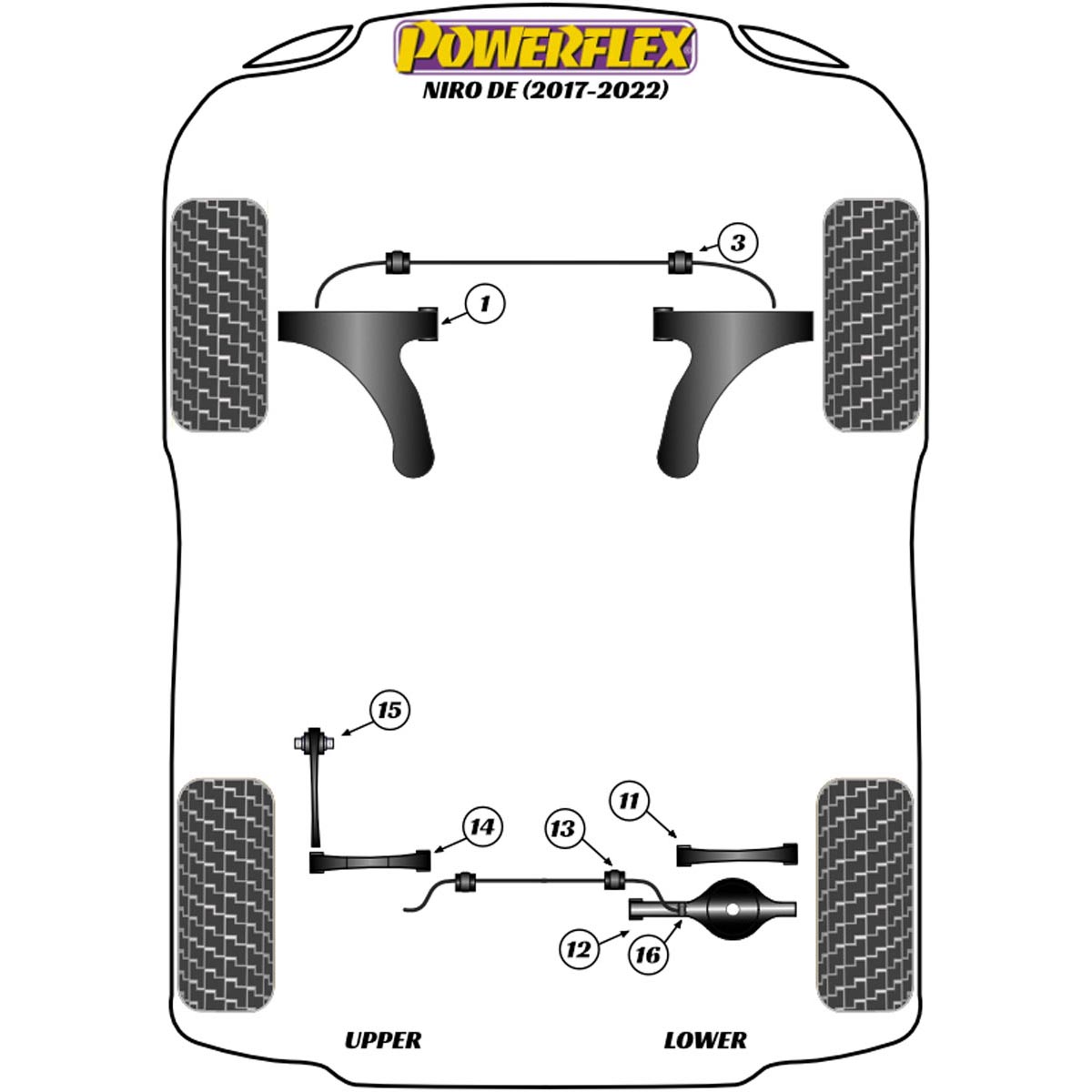 Powerflex Rear Lower Front Control Arm Bush PFR26-111 For Kia Niro DE (2017 - 2022)