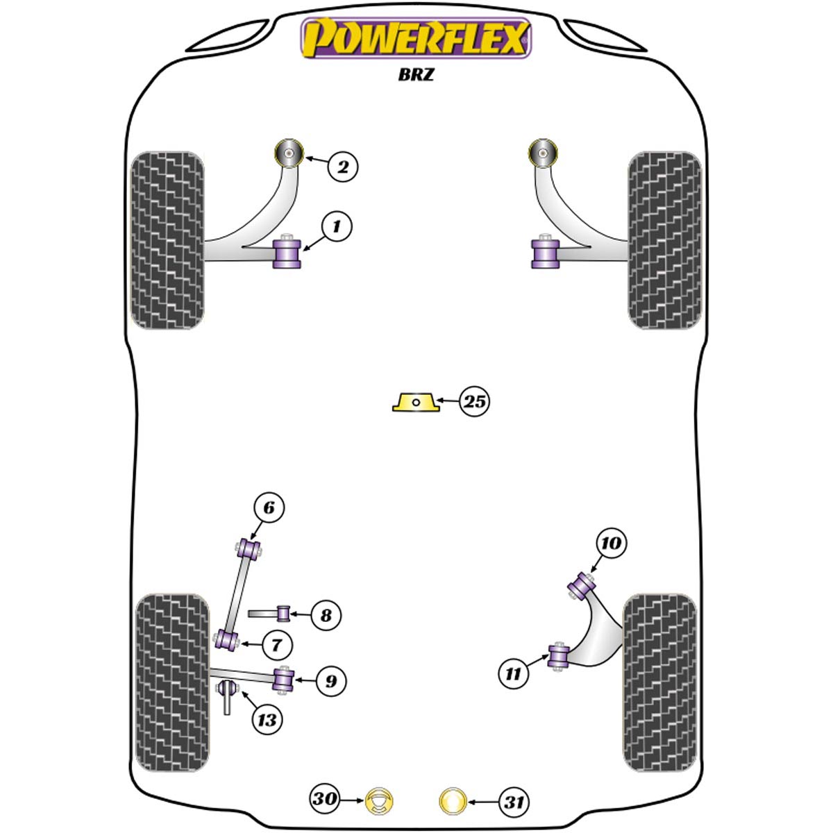 Powerflex Rear Diff Rear Right Mount Insert PFR69-831 For Subaru BRZ 2nd Gen (2021 on)