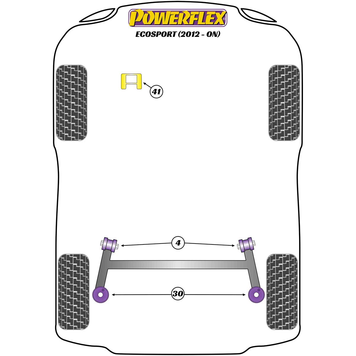 Powerflex Rear Spring Upper Isolator Pad PFR19-2030 For Ford EcoSport (2012 - ON)