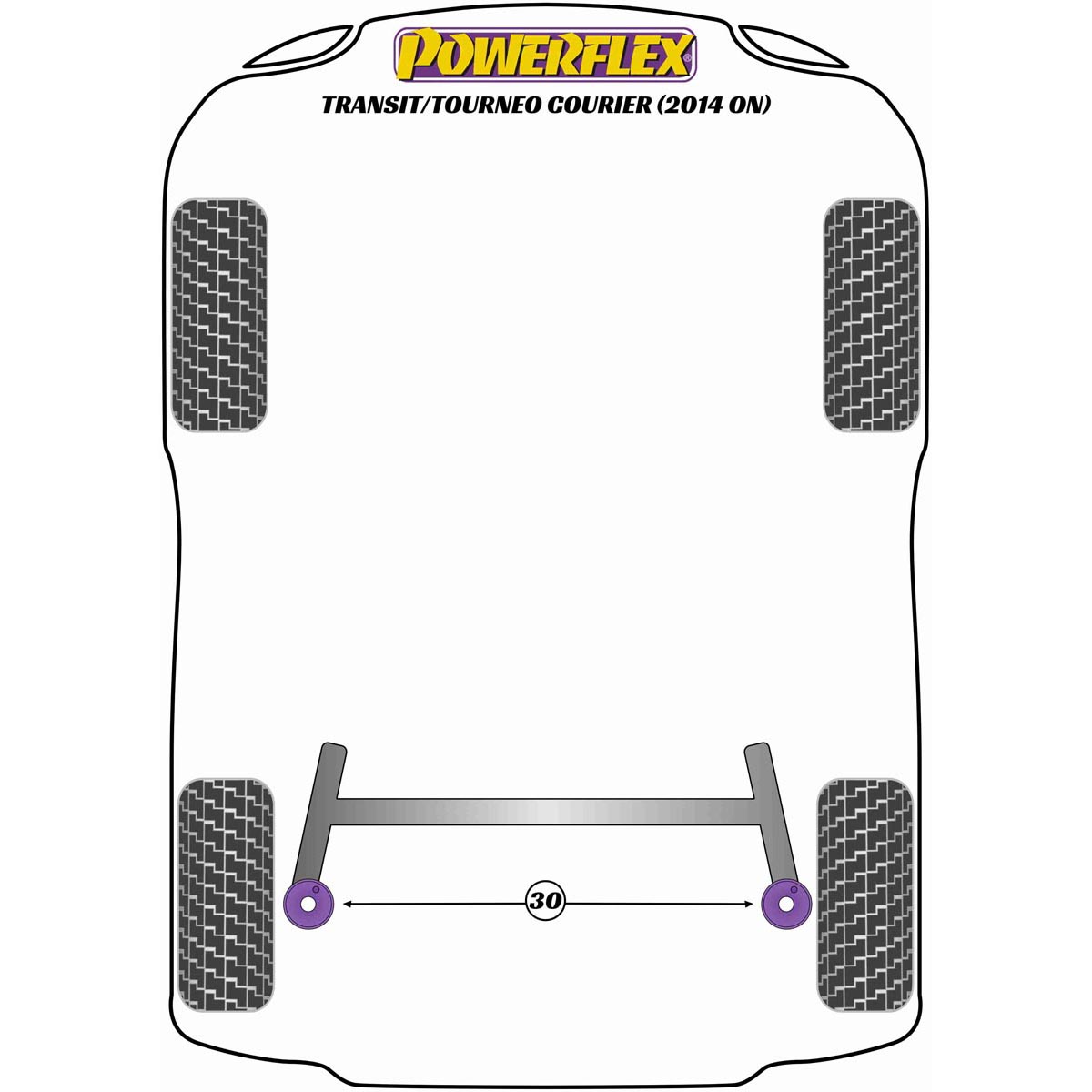 Powerflex Rear Spring Upper Isolator Pad PFR19-2030 For Ford Transit / Tourneo Courier (2014 ON)