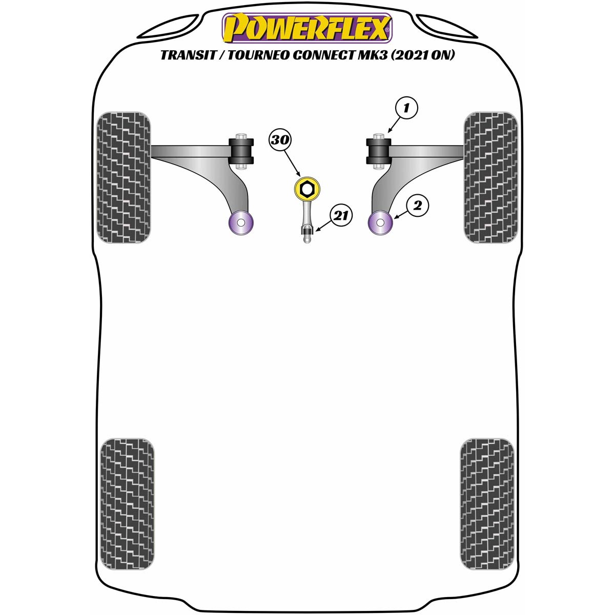 Powerflex Front Wishbone Front Bush PFF85-501 For Ford Transit / Tourneo Connect Mk3 (2021 ON)