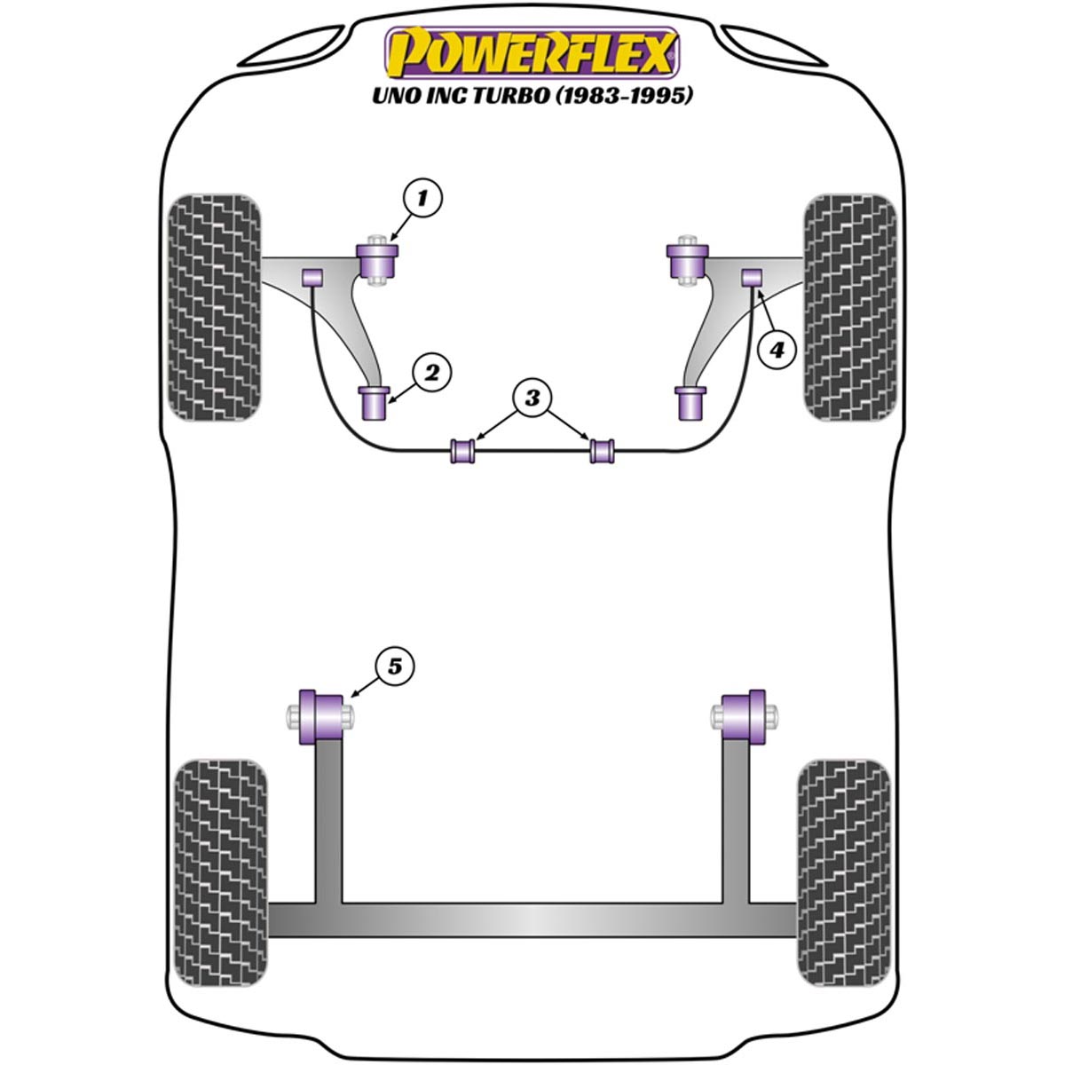 Powerflex Front Wishbone Front Bush PFF16-101 For Fiat Uno inc Turbo (1983-1995)