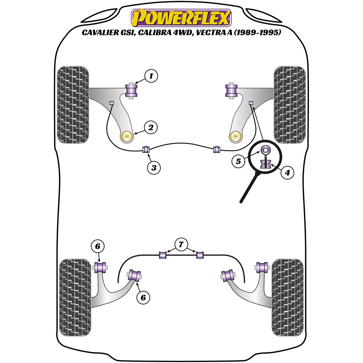 Powerflex Exhaust Mount EXH001 For Vauxhall / Opel Cavalier GSi/Calibra 4WD, Vectra A (1989-1995)