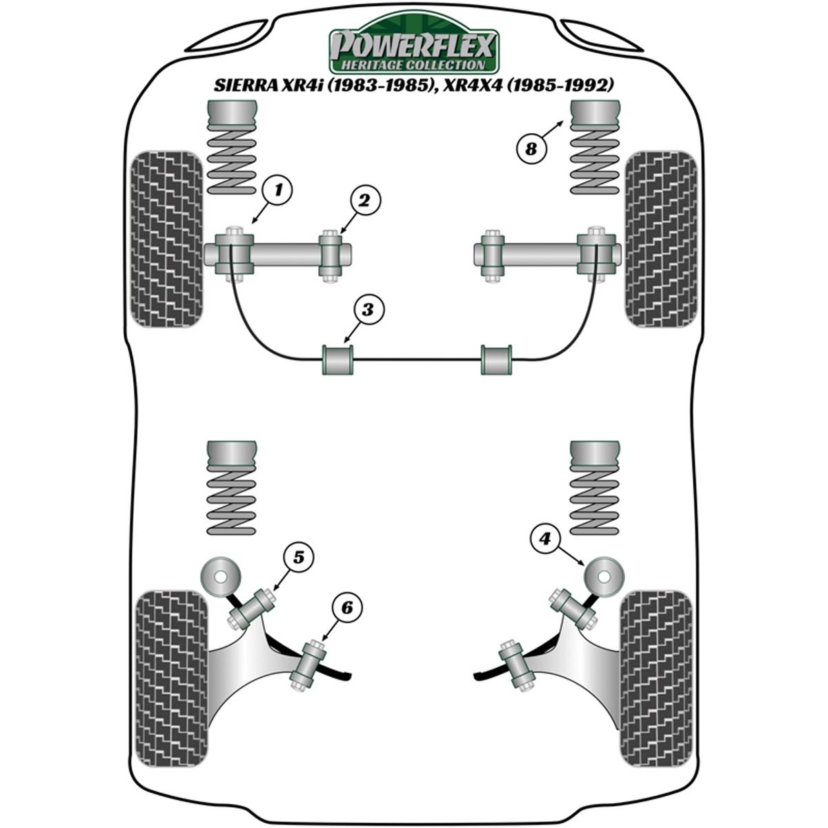 Powerflex Front Outer Track Control Arm Bush PFF19-101H For Ford Sierra XR4i (1983-1985), XR4x4 (1985-1992)