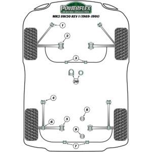 Powerflex Steering Rack Mounting Bush Kit PFF76-320H For Toyota MR2 SW20 REV 1 (1989-1991)