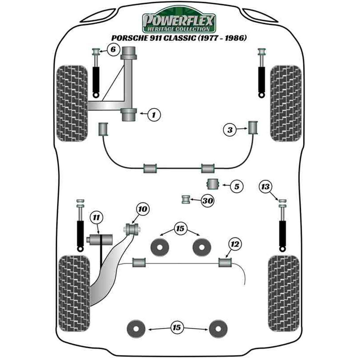 Powerflex Engine/Transmission Carrier Bush PFR57-415H For Porsche 911 Classic (1977 - 1986)