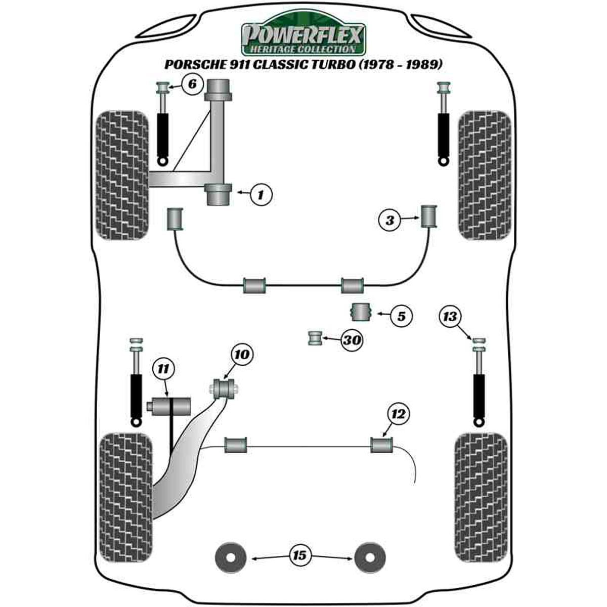 Powerflex Engine/Transmission Carrier Bush PFR57-415H For Porsche 911 Classic (1978 - 1989) Turbo