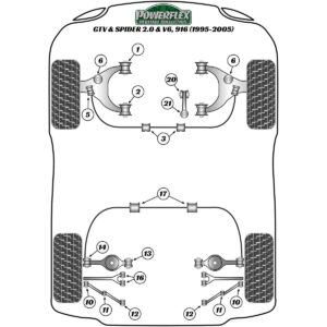 Powerflex Rear Lower Spring Inner Mount PFR1-713H For Alfa Romeo GTV & Spider 916 2.0 & V6 (1995-2005)