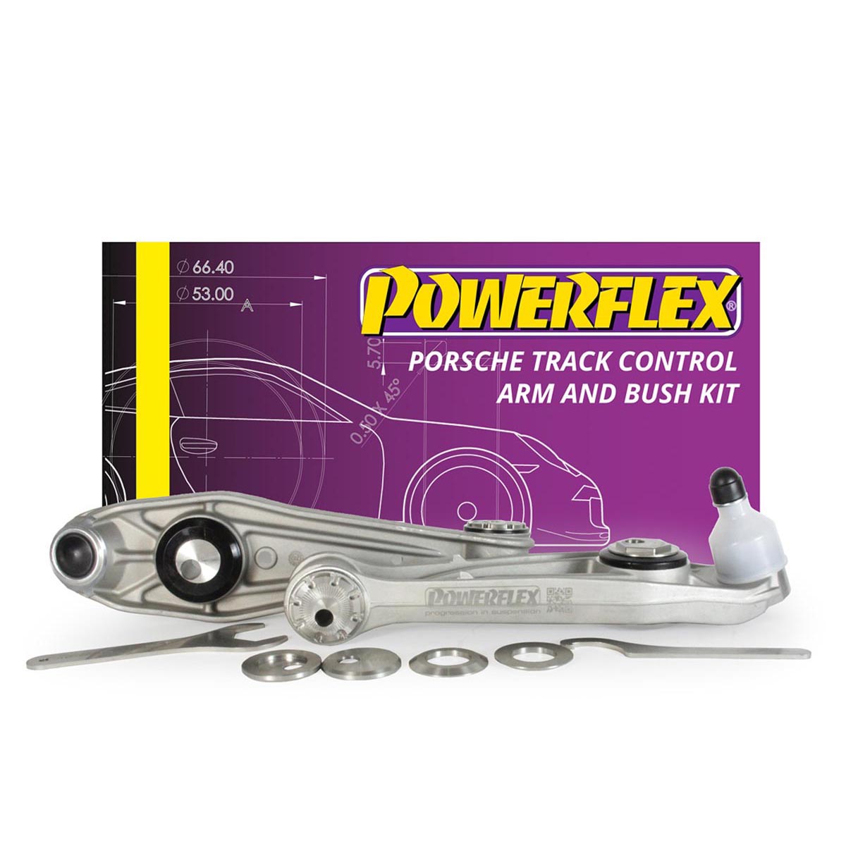 Powerflex Track Control Arm & Bush Kit (Adjustable) PF57K-1002G For Porsche 982 (718) Boxster/Cayman (2016 on)