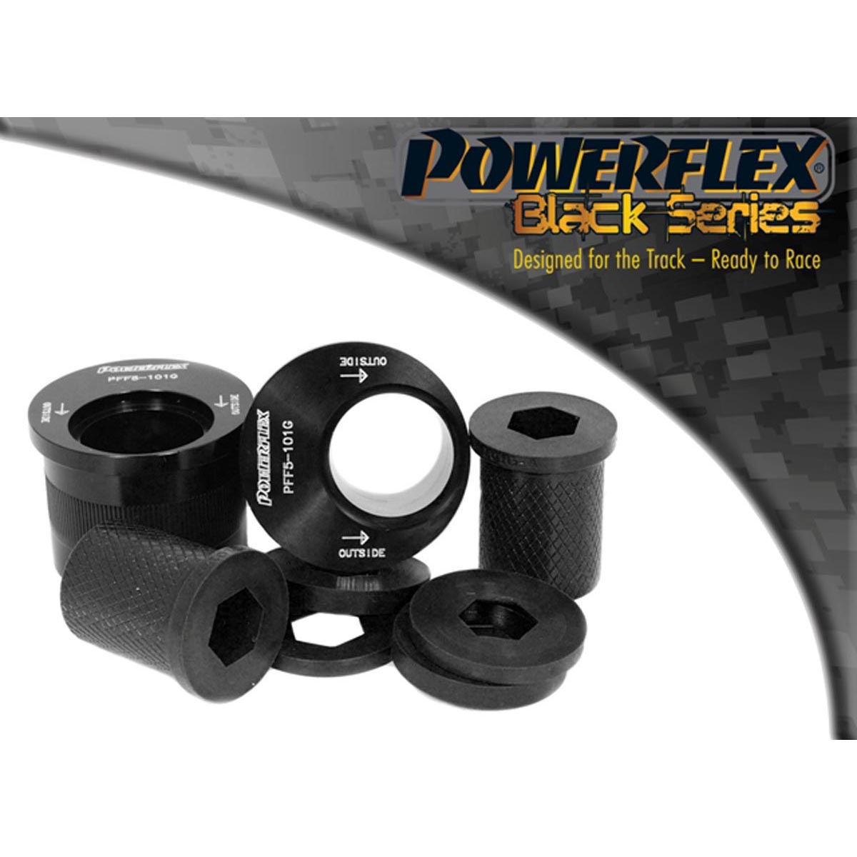 Powerflex Front Wishbone Rear Bush, Caster Adjusted PFF5-101GBLK For Mini R50/52/53 Gen 1 (2000 - 2006)