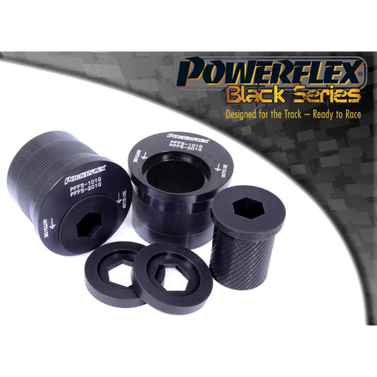 Powerflex Front Wishbone Rear Bush, Caster Adjusted PFF5-201GBLK For Mini R58 Coupe (2011 - 2015)