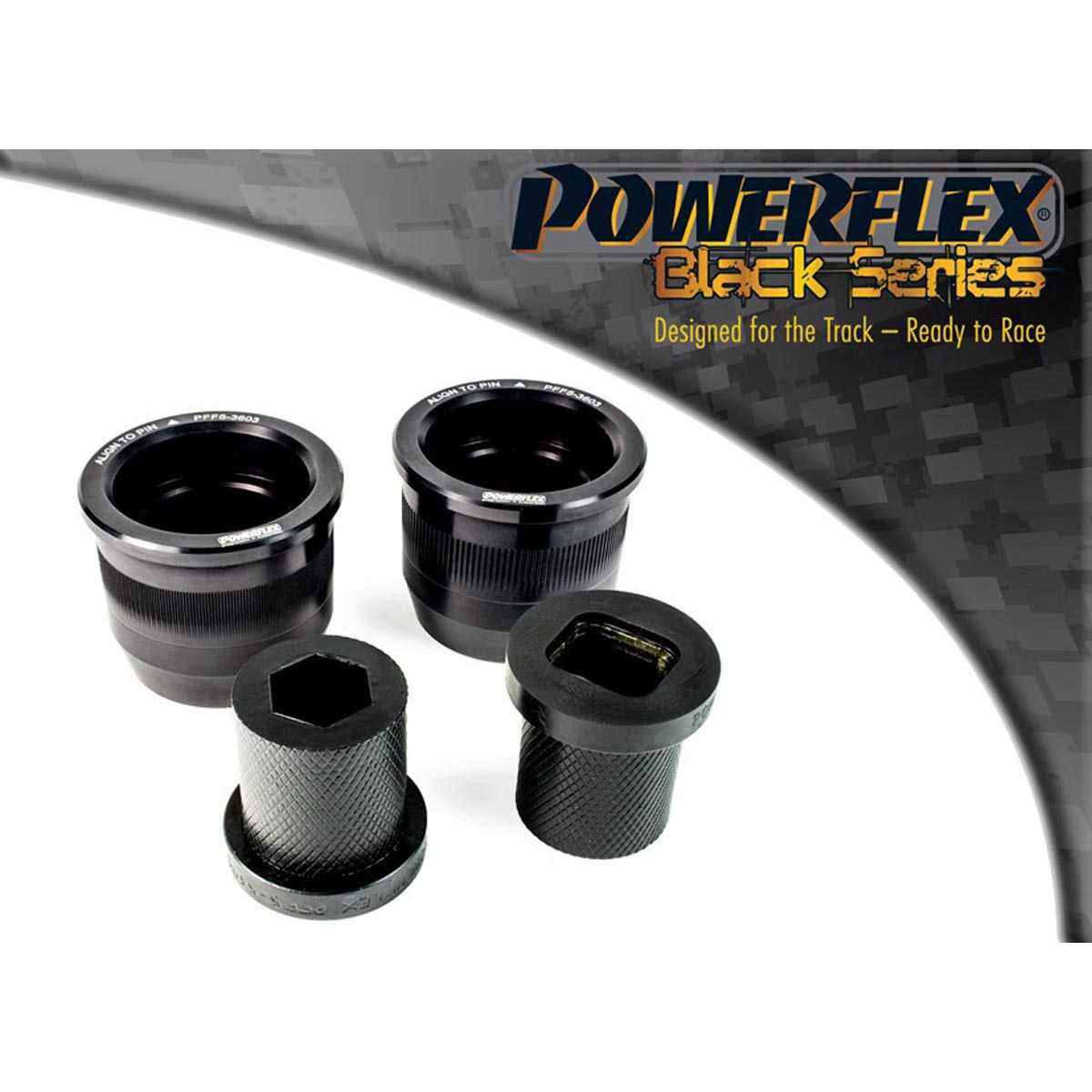 Powerflex Front Wishbone Rear Bush (E46 Hybrid, Aluminium Outer) PFF5-3603BLK For BMW 3 Series E36 Compact (1993-2000)