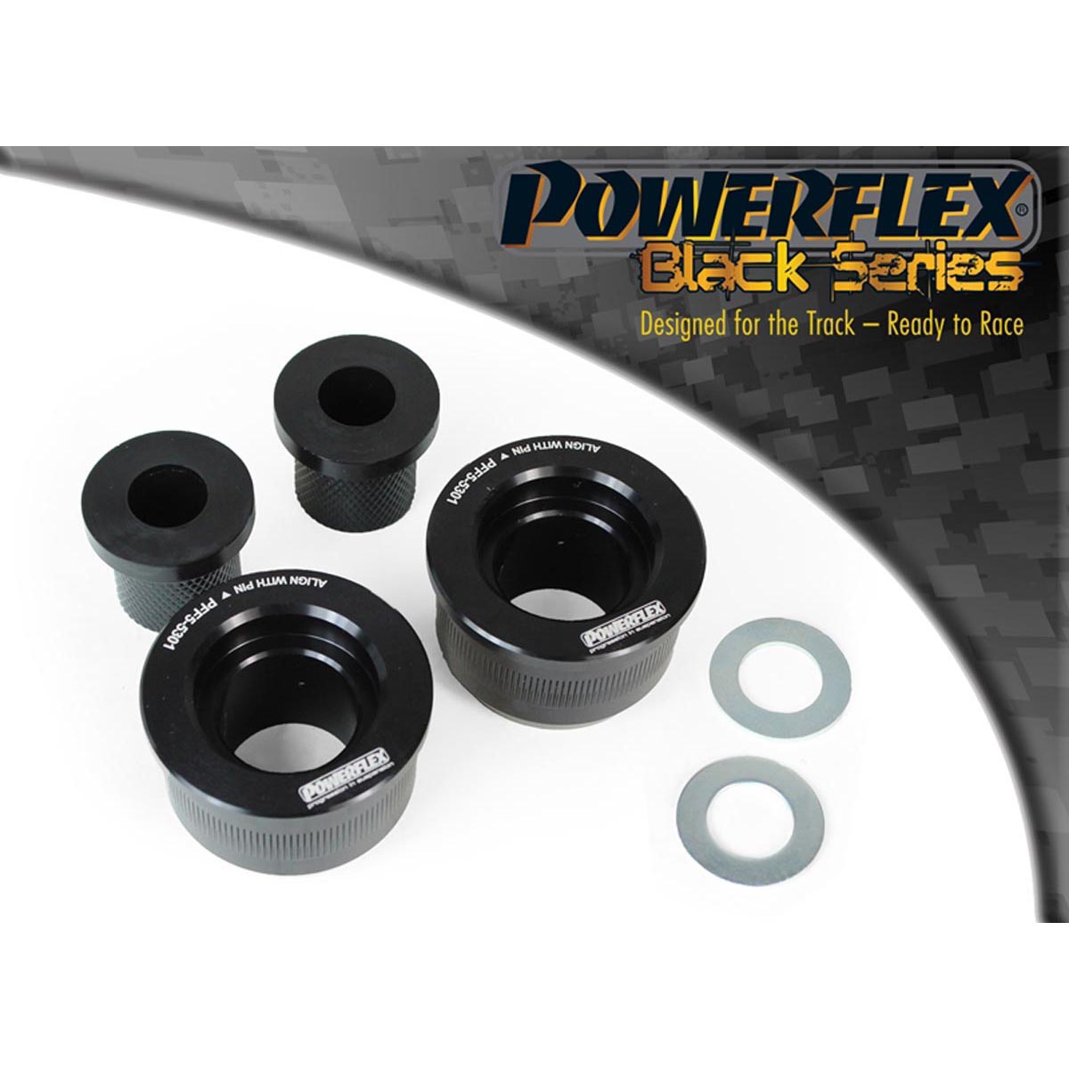 Powerflex Front Wishbone Rear Bush, Aluminium Outer (Concentric) PFF5-5301BLK For BMW 3 Series E36 inc M3 (1990 - 1998)