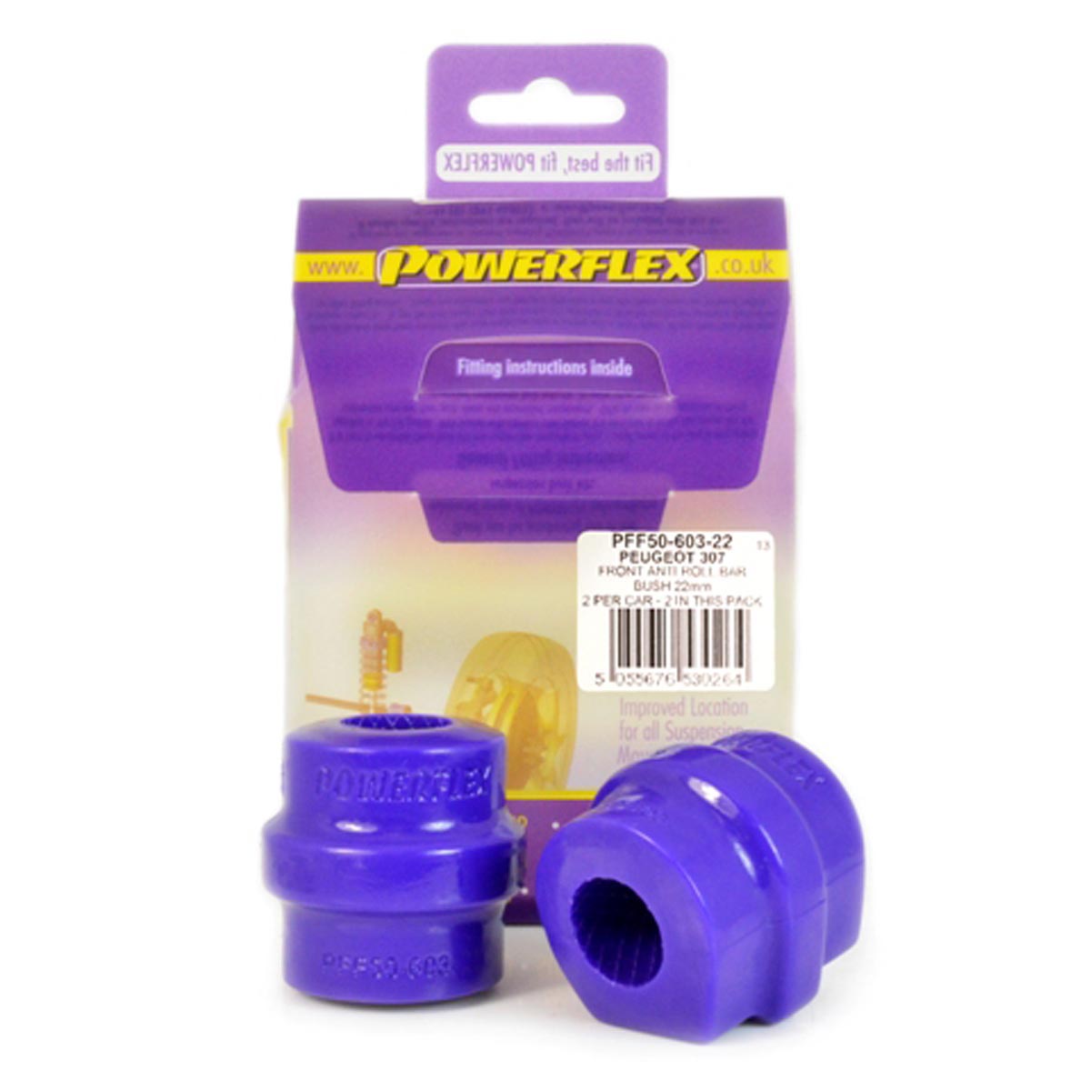 Powerflex Front Anti Roll Bar Bush 22mm PFF50-603-22 For Peugeot 3008 MK1 (2008-2016)