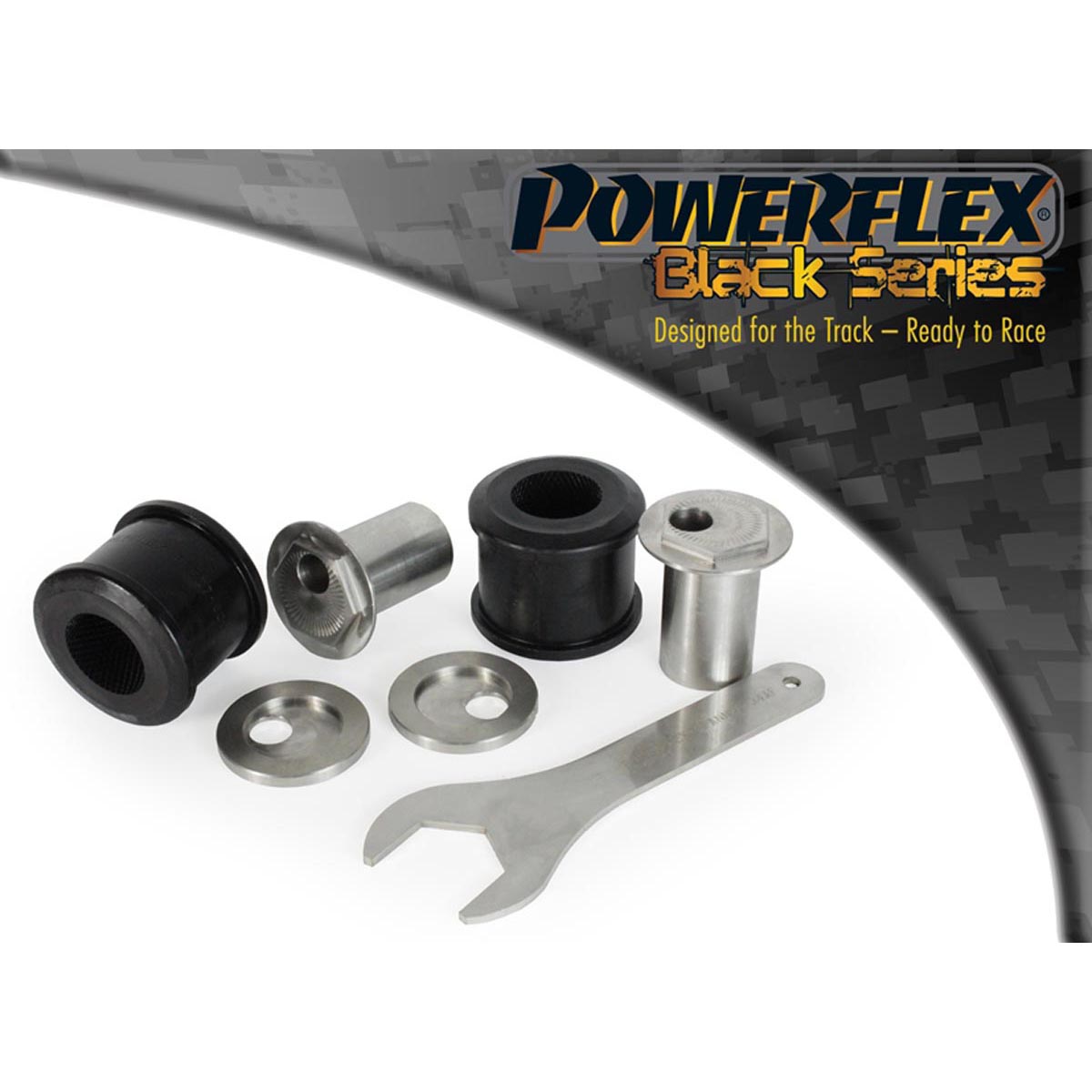 Powerflex Front Track Control Arm Outer Bush, Caster Adjustable PFF57-802BLK For Porsche 987C Cayman (2005 - 2012)