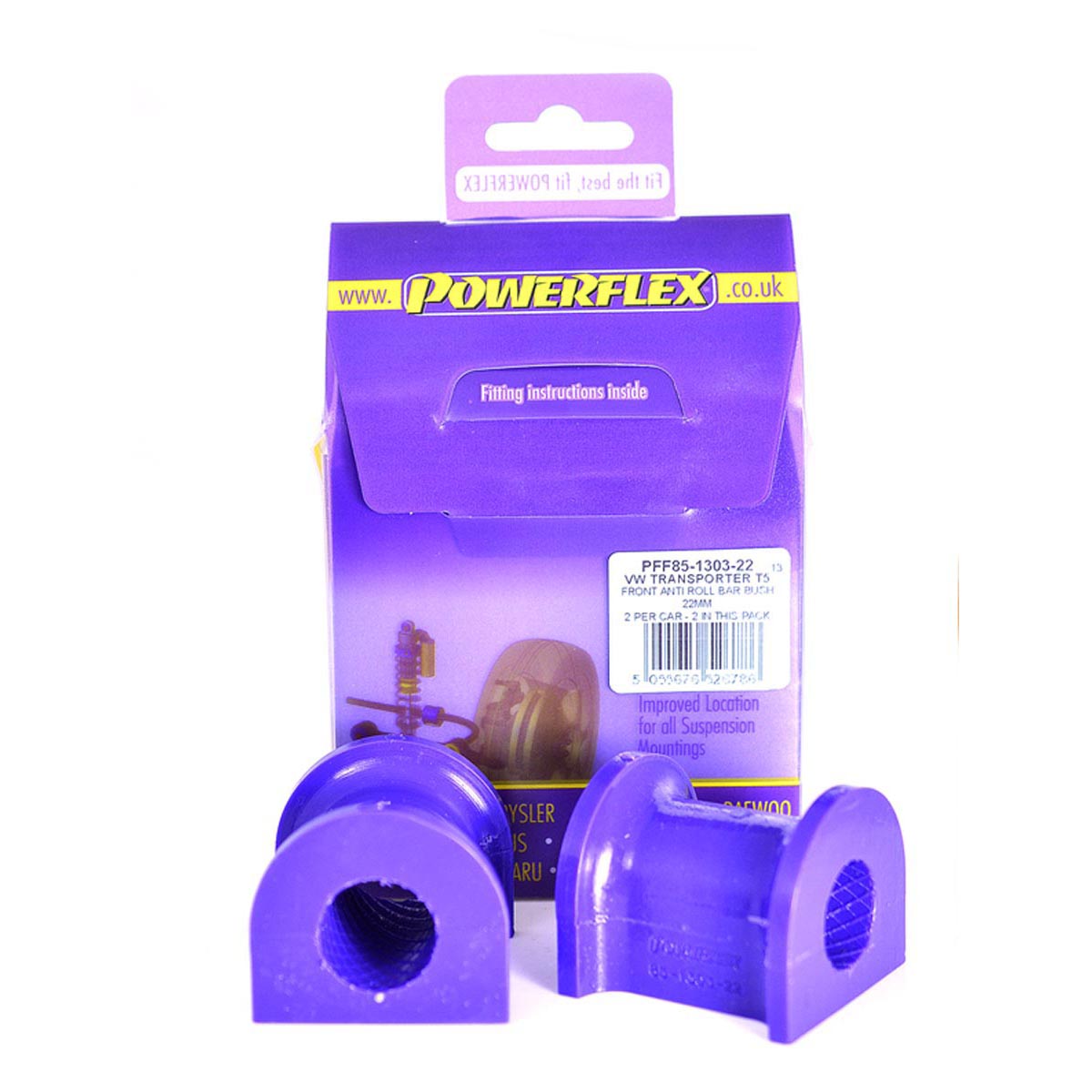 Powerflex Front Anti Roll Bar Bush 22mm PFF85-1303-22 For VW T6 / 6.1 Transporter (2015-2024)