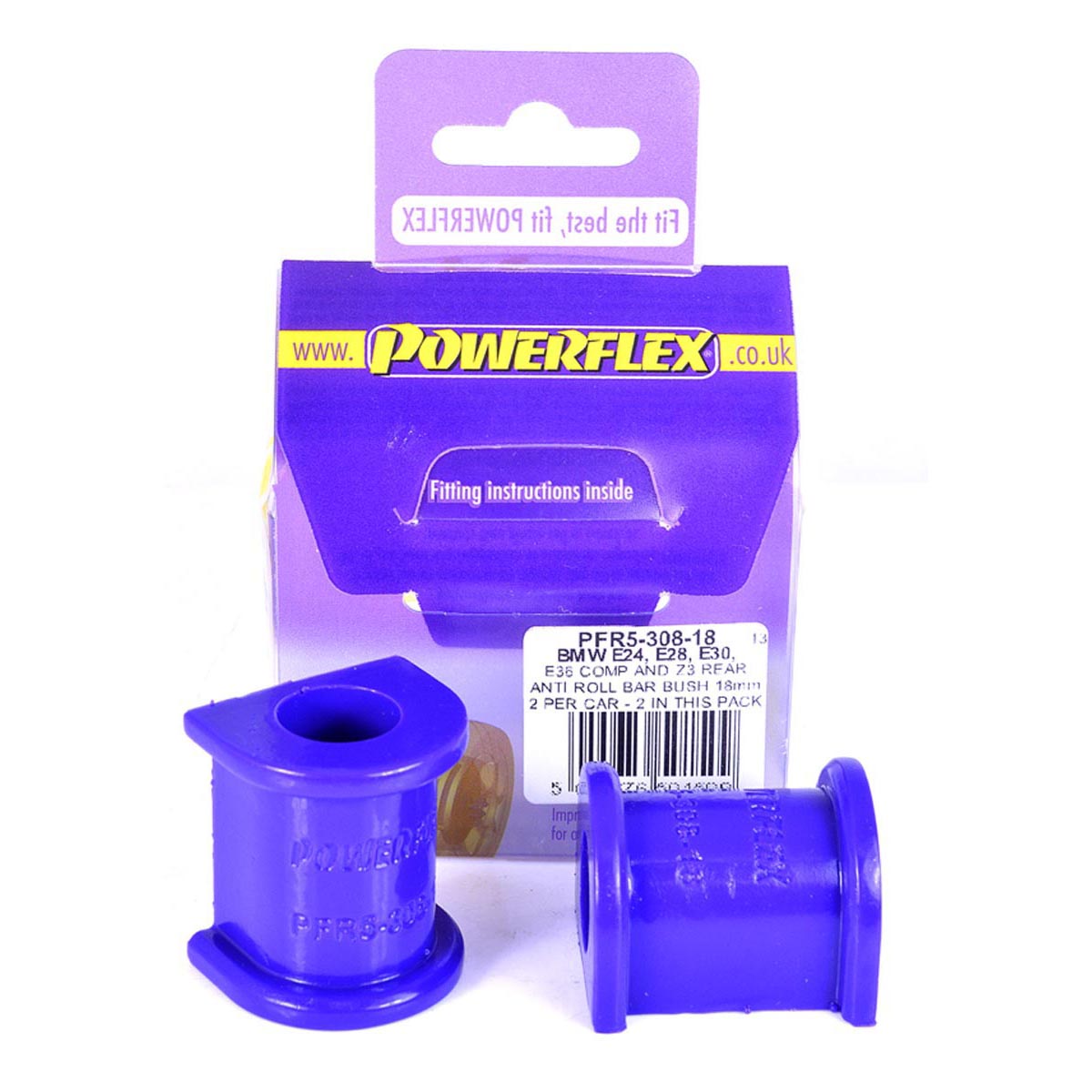 Powerflex Rear Anti Roll Bar Mounting Bush 17mm PFR5-308-17 For BMW 6 Series E24 (1982 - 1989)