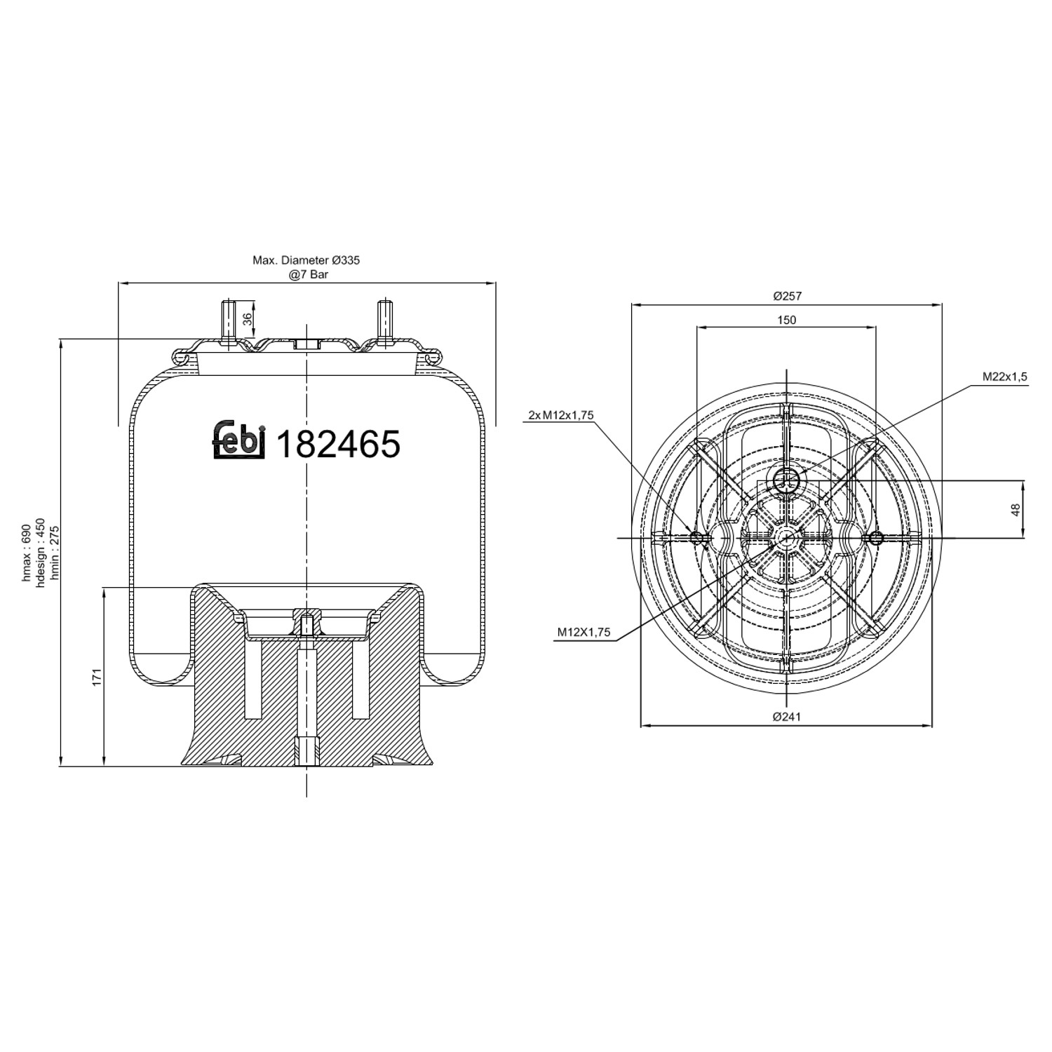 Air Spring - Febi - 182465