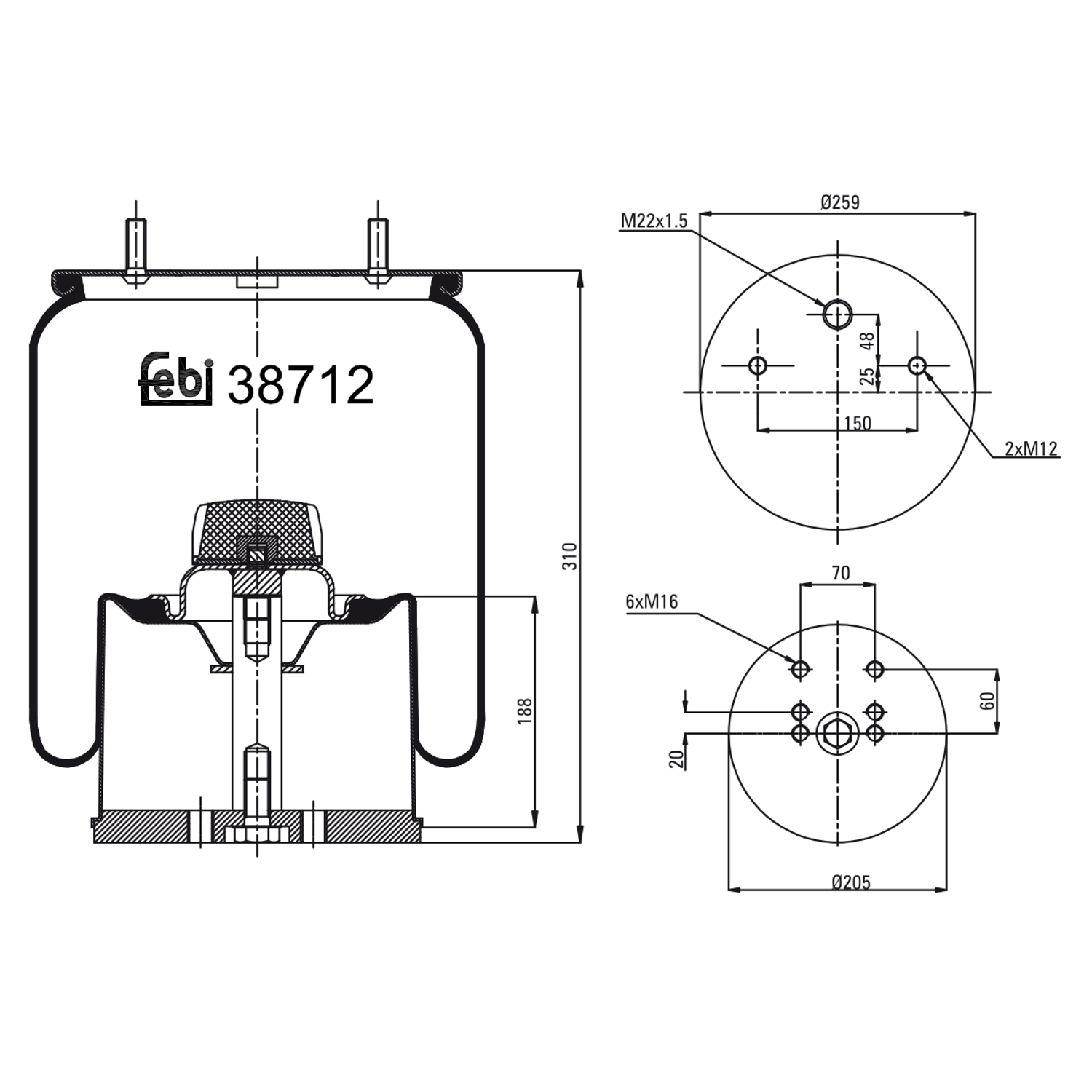Air Spring - Febi - 38712